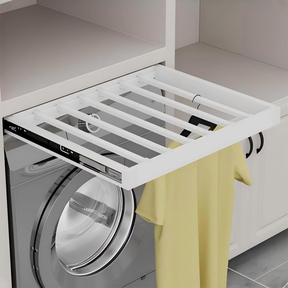 Uittrekbaar Wasrek voor Boven Wasmachine - Ruimtebesparend Draagbaar Droogrek — afbeelding 1