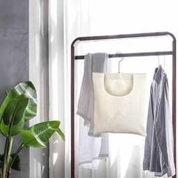 Hangende Waszak - Knijper Mand - Wasknijpers Opbergen - 360 Graden Haak - 32 x 27 cm - Beige — thumbnail 2