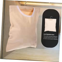 Wasknijper Opbergzak - Wasknijpertas Hangtas - Wasknijpers Opbergen - Met Ophanghaak - 32x27cm - Beige — thumbnail 4