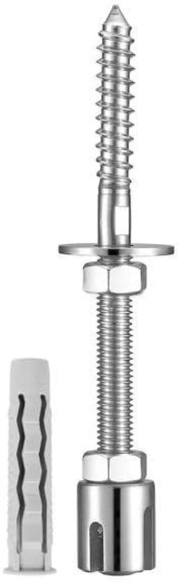 Roestvrij stalen anker - Wandanker kabel - Gevelbegroeiing bevestigen - Corrosiebestendig V4A - M8 - Zilver — thumbnail 1