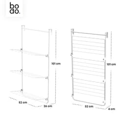 Bodo® Droogrek Hangend - 10m - Ophangbaar aan Deur of Wand - Wit — thumbnail 2