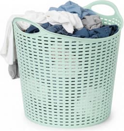 Plasticforte Wasmand opbergmand - 3x - flexibel kunststof - groen - 27 liter - open structuur — thumbnail 4