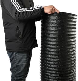 Droger Vent Slang - Afzuigslang Ventilatie - Luchtstroom Verbeteren - Flexibel Aluminiumfolie - 5 meter 200mm - Zwart — thumbnail 4