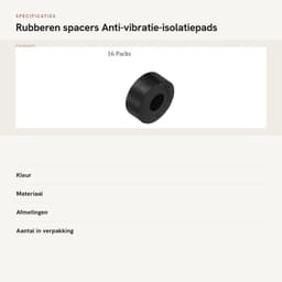 Dailygoods- Spacers 16 Stuks - Rubber - Antivibratie-isolatiepads - Geluidsreductie - Schokabsorptie - Duurzaam - 10 x 10 x 25 mm - Dempers — thumbnail 3