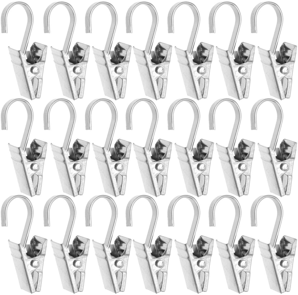 Dailygoods- Gordijnclips Roestvrij staal - Gordijnringen - Gordijnhaken metaal - Klemmen - Fotoclips - 100 Stuks — afbeelding 1