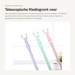 Dailygoods- Kledingvork Telescopisch - Ruimtebesparend - Lichtgewicht - Stevige Kledingsteun - U-vormige Kop - Plastic Materiaal - Kledinghanger — thumbnail 5