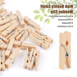 Houten Wasknijpers 150 Stuks van 3.5 cm met 10m Jute Touw voor Kleding, Foto's en Handwerk — thumbnail 2