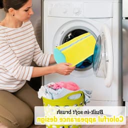 Set van 2 Schoenwaszakken voor de Wasmachine, 360° Reiniging, Multi-Laundry Tas voor Sneakers en Sportschoenen, Geschikt voor Wasmachine en Droger met Reinigingsfleece (Geel) — thumbnail 2
