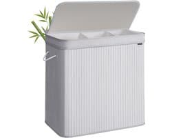 SONGMICS - Wasmand - Wassorteerder - Bamboe - Handgrepen - Uitneembare Waszak - 150 Liter Capaciteit