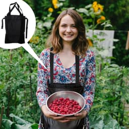Fruitplukzak - Tuinschort met zakken - Buiten verzamelen - Waterdichte polyester stof - 64x49 cm - Groen — thumbnail 4