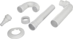 Wasmachine Sifon - Afvoer Fitting - Afvalwater Afvoeren - Met Muurbeugel - DN50 - Wit — thumbnail 1