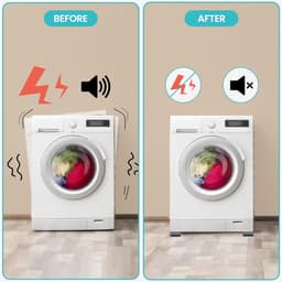 Anti Trillingsmat Wasmachine - en Wasdroger - Geluidsdempende Antislip Mat - Rubber Mat Trillingsdempers - Trillingsdempers wasmachine – Extra dik - Voetjes wasmachine & droger - Wasmachine demper – Anti trillings - vibratie - dempers pads – Antislip — thumbnail 3