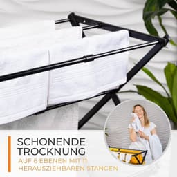 Droogrek - Inklapbaar wasrek voor binnen en buiten - Staand droogrek met vleugels - Ruimtebesparend en lichtgewicht - Voor kleine en grote wasjes - Perfect voor appartementen, balkon en studentenkamer - Snel opvouwbaar - Wasdroogrek voor huishoudelij — thumbnail 2