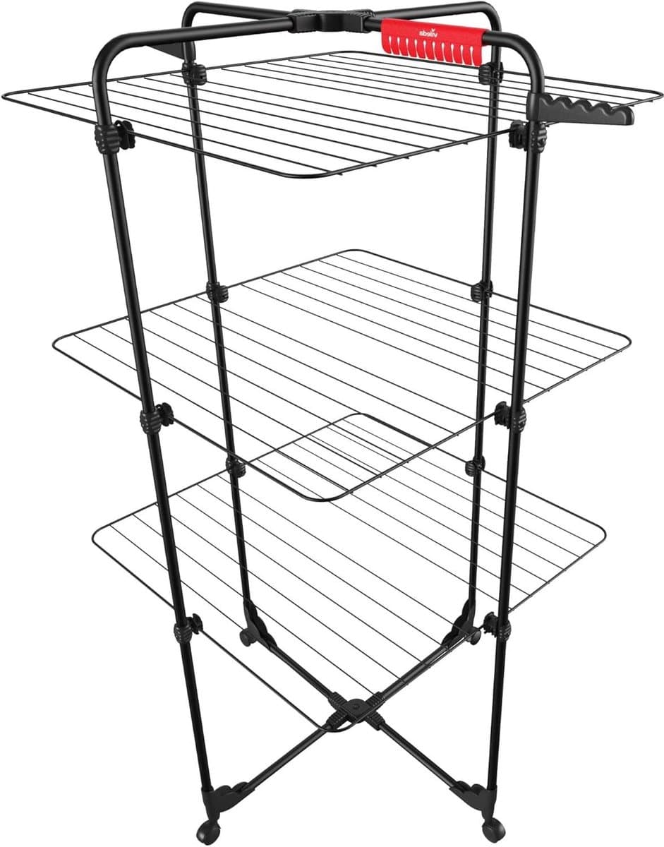 3 Ultimate Droogtoren | Black Edition | 30 meter drooglengte | Flexibel | Gemakkelijk te verplaatsen | Zwenkwieltjes | Sokkenhouder — afbeelding 1