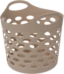 5Five Bathroom solutions - Flexibele wasmand/opbergmand - rond - beige - 28L - D40.5 x H38 cm — thumbnail 1