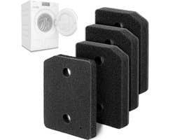4 Stuks - Vervangend Schuimfilter - Filter Spons Foam van Condensor Wasdroger Alternatief Geschikt voor Droger Miele - voor Miele 9164761 Warmtepompdroger - 20.7 x 15.7 x 3 cm - zwart