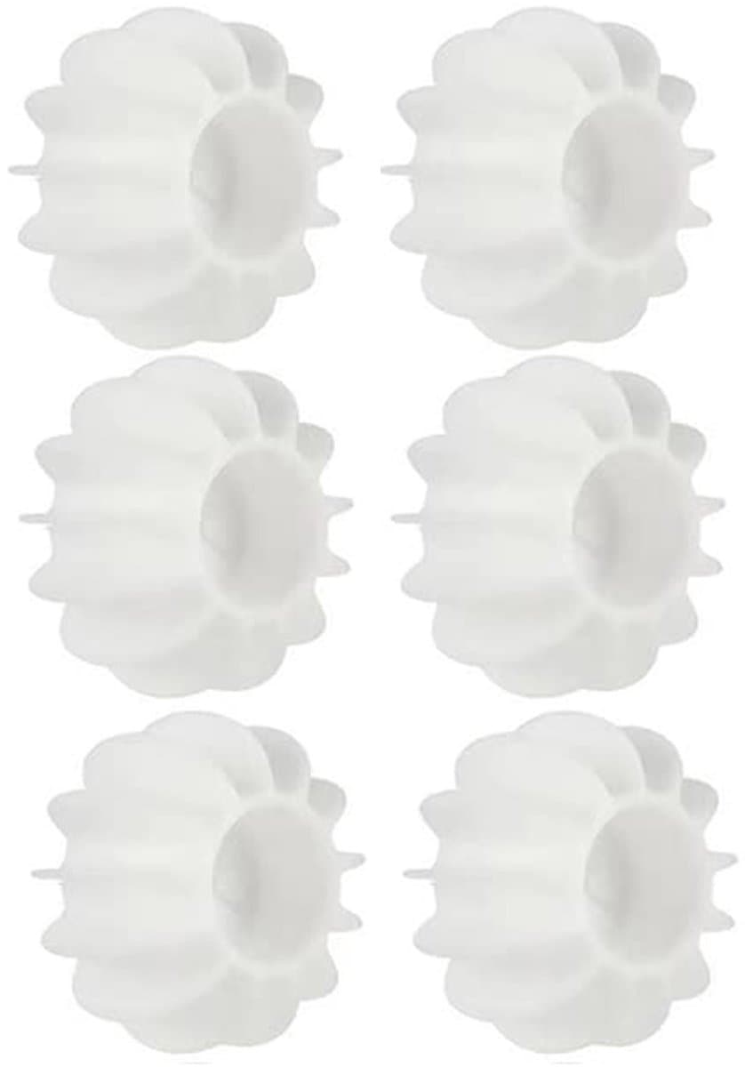 6-stuks wasballen - Herbruikbaar - Haarreinigingstool - Huisdierhaarverwijderaar - Wasmachinehaarverwijderaar - Voor wasgoed, kleding, stoffen - Klitvrij - Wit — afbeelding 1