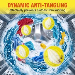10 anti-pluisballen voor wasmachine, kleur geel en wit, materiaal nylon, diameter 3,5 cm, voor het verwijderen van pluisjes van kleding — thumbnail 3