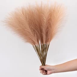 Kunstmatig gedroogd, pampasgras, kunstplanten, wollig boeket, vaas, vulling, droogbloemen, faux pampasgras, bulk voor bruiloft, slaapkamer, lichtroze, 10 stuks — thumbnail 4