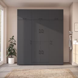 Roomart DORA-I Wasmachine Ombouwkast 190x230 cm - voor 2 Apparaten, 2 Hoge Kasten - Antraciet eiken — thumbnail 5