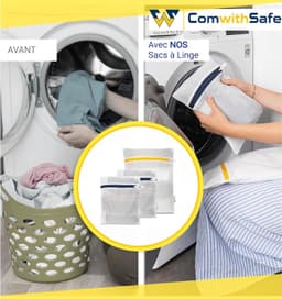 Wasnet - 100 g/m² - Set van 3 Stuks - Beschermende Waszakken voor Wassen — thumbnail 5