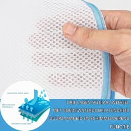 Beha-inzetstukken voor Wasmachine - Wit - 28 x 15 cm - Polyester Wasnet met Ritssluiting - Voor Beha's en Lingerie — thumbnail 3