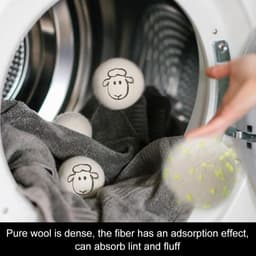 Wool Dryer Balls, vilten ballen voor droger, drogerballen van natuurlijke wol, 6 stuks drogerballen voor wasdroger - ShopVlot — thumbnail 3