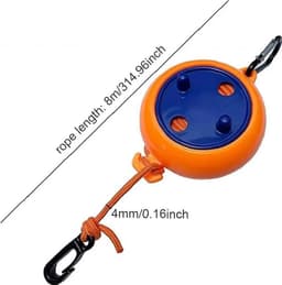 Waslijn Geschikt voor het traceren van wasgoed, draagbare, uitschuifbare waslijn Geschikt voor kampeerkleding, antislip henneptouw, 8 meter, oranje. — thumbnail 1
