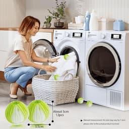 12 Stuks Wasmachine Haarvanger, Nylon Wasballen, Wasmachine Wasballen, Pluisverwijderaar Ballen Herbruikbare, Kat Hond Haarverwijderaar Wasmachine, voor Het Verwijderen van Haren van Huisdieren(Groen) — thumbnail 4