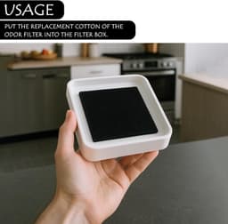 Effectieve actieve koolfiltermat voor bio-afvalbakken, geurneutraliserend en duurzaam, 10.5 x 11.5 cm, ideaal voor voedselcontainers en compostbakken — thumbnail 2