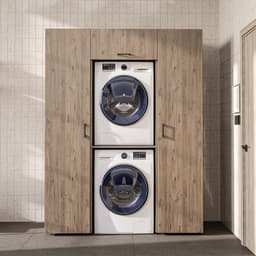 Roomart DUO-I Wasmachine Ombouwkast 157x205 cm - Kastenwand met 2 Hoge Kasten 45 - Eiken — thumbnail 2