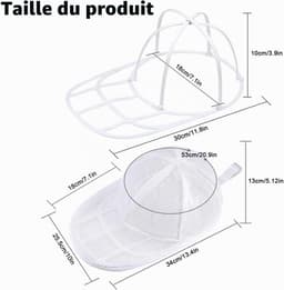 Wasrek voor baseballpetten, reinigingsrek voor petten, opvouwbaar rek voor petten voor de wasmachine en vaatwasser, beschermrek voor baseballpetten met wasframe — thumbnail 3