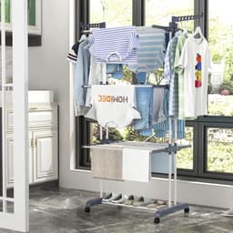 Opvouwbaar Wasrek - Droogrek Verticaal - Kleding Drogen - Met Wielen - 172 cm Hoog - Grijs — thumbnail 2