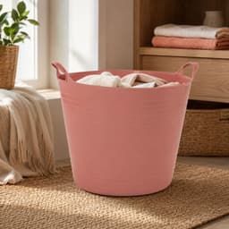 Flexibele kuip - 2x - roze - 40 liter - met handvatten - 45 cm - kunststof - emmer - wasmand — thumbnail 5