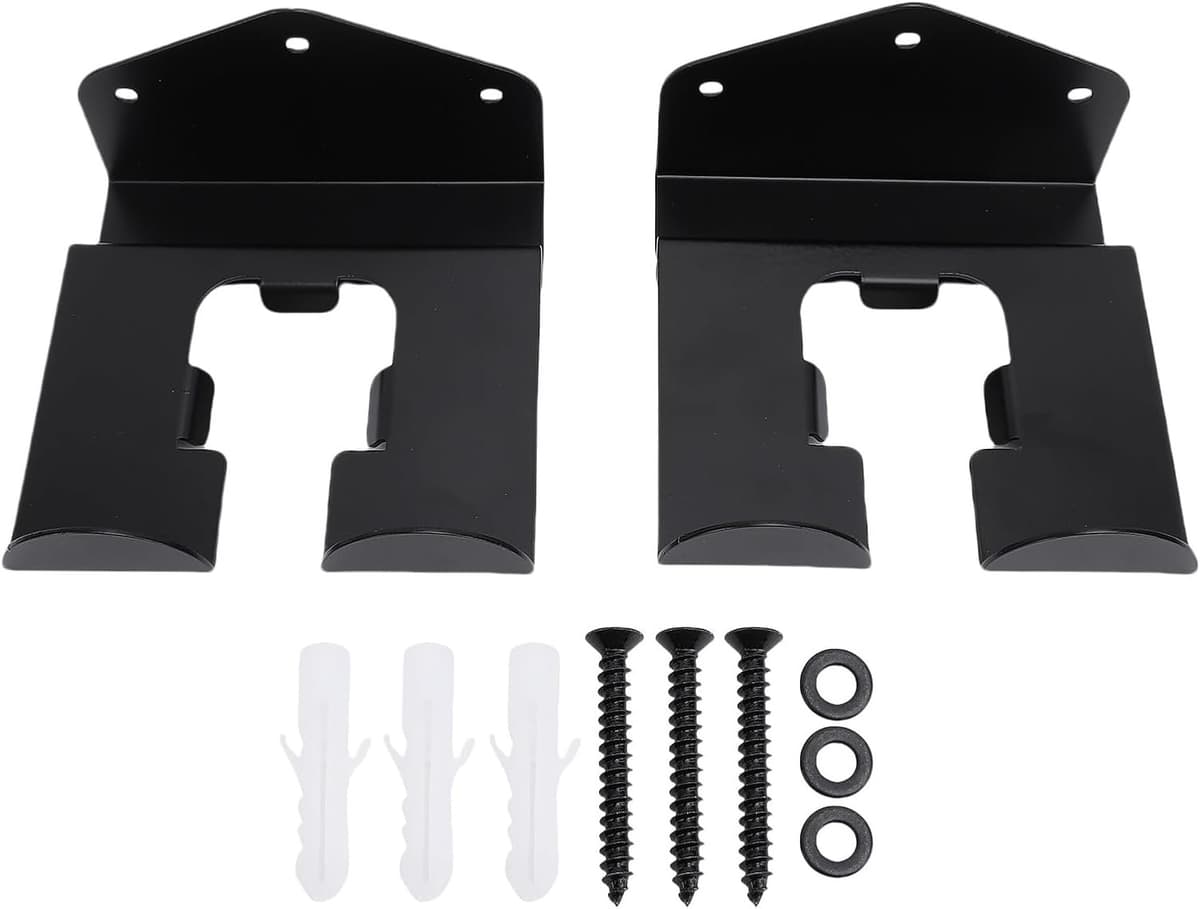 2-set grastrimmerhanger Staal Zwart rubber verpakt Waterbestendig Zwaar uitgevoerd onkruidverdelger Stevige muurbevestiging Garage Tuingereedschap Opbergorganisator — afbeelding 1