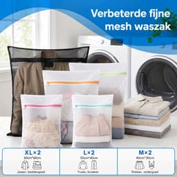 Kaiyaya - waszakken set 6 stuks - beschermt kleding en voorkomt slijtage - fijnmazig mesh met rits - voor wasmachine, BH en lingerie - meerkleurig en zwart — thumbnail 3