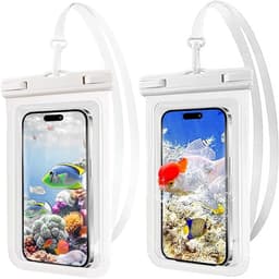 beschermhoes voor smartphone, set met waterdichte tas, waterdichte tas, heuptas voor sport, vissen, zeilen, wandelen, bescherm je mobiele telefoon, portemonnee (2 wit) — thumbnail 1