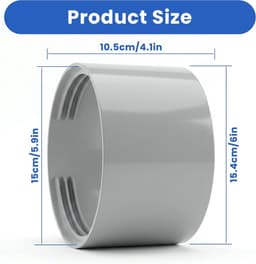 Koppeling voor afvoerslang van draagbare airco - 15cm – universele verlengconnector voor slangen met rechts- en linkse schroefdraad - hittebestendig — thumbnail 5