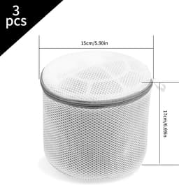 3 stuks beha-wasnet voor wasmachine, waszak voor wasmachine, waszak, net met ritssluiting, voor beha's, schoenen, ondergoed, fijne waszakken, 17 x 15 cm — thumbnail 3