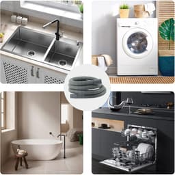 EXCITAT Afvoerslang voor wasmachine - Afvoerverlenging - Universele afvoerverlengset - met afvoeraansluiting en 2 klemmen - Geschikt voor wasmachines, vaatwassers en drogers - 3 m — thumbnail 2