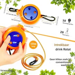 Ynkkvre-Camping Waslijn Set – Draagbare en Verstelbare Drooglijn tot 10 m – Inclusief Winddichte Clips en Wasknijpers – Voor Binnen en Buiten — thumbnail 5