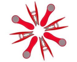 48 Wasknijpers met Soft Grip Rood-Grijs voor Gevoelige Kleding