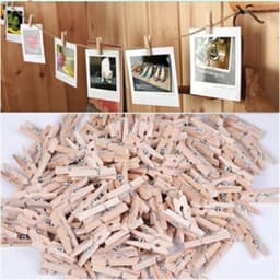 Kleine houten mini knijpers - 50 STUKS - Knijpertjes - Fotoknijpers - Geboorte wasknijpers - 2.5 CM - Kaartknijpers - Foto knijpers - Knijper om foto's aan op te hangen - Fotohouder - Knijpers — thumbnail 1