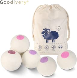 Goodivery® - Droogballen - Aroma Diffuser - Wol Drogerballen - 6 Stuks Wasverzachter Vermindert kreuken en is Herbruikbaar Droogballen van Schapenwol - 6x6x6cm - Wit — thumbnail 2
