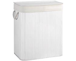 Hoppa! - Bamboe wasmand - 2 compartimenten - Wit