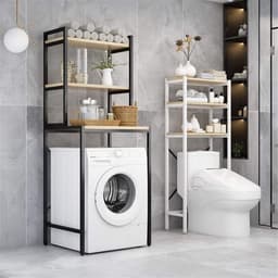Wasmachine Rek - 3 laags - Kast - Ombouw - Robuust - Vocthbestendig - 69 x 60 x 177 cm - Zwart — thumbnail 4