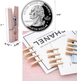 Mini Houten Knutselspeldjes - 50 Stuks 1 Inch Wasknijpers voor Foto's en Ambachten — thumbnail 2