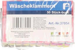 Wasknijpers set - 100 stuks - gekleurd - kunststof - 7 cm - was ophangen - Wasgoedknijpers — thumbnail 2
