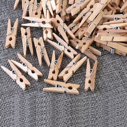 100 Mini Houten Wasknijpers 30mm - Decoratieve Klemmetjes voor Fotowand en Knutselen — thumbnail 5