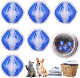 Pluisballen - Wasmachine Huisdierhaarverwijderaar - Herbruikbaar - Wasmachine Pluisballen - Wasmachine Haarverzamelaar - Pluisverwijderaar - Huisdierhaar Wasballen - Wasmachine Pluisballenverzamelaar voor Kleding en Beddengoed - Blauw - 6 stuks — thumbnail 1